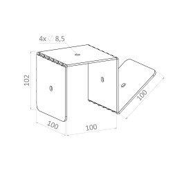 Spojka na hranol 100 x 100 mm, pozinkovaná oceľ Spojka na hranol 100 x 100 mm, pozinkovaná oceľ